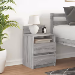 vidaXL Bedside Cabinets with 2 Drawers Nightstand Bed Side Table Side Cabinet - grey sonoma, 1 pcs