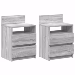 vidaXL Bedside Cabinets with 2 Drawers Nightstand Bed Side Table Side Cabinet - grey sonoma, 2 pcs