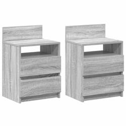vidaXL Bedside Cabinets with 2 Drawers Nightstand Bed Side Table Side Cabinet - grey sonoma, 2 pcs