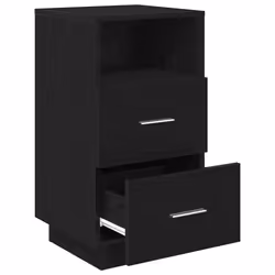 vidaXL Bedside Cabinets 2 pcs with 2 Drawers White 36x36x68 cm bedside table - Black, 2 pcs - Additional view 4