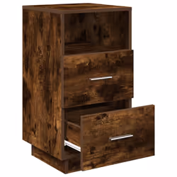 vidaXL Bedside Cabinets 2 pcs with 2 Drawers White 36x36x68 cm bedside table - Smoked oak, 1 pcs - Additional view 3
