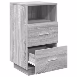vidaXL Bedside Cabinets 2 pcs with 2 Drawers White 36x36x68 cm bedside table - Grey sonoma, 1 pcs - Additional view 4