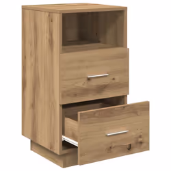 vidaXL Bedside Cabinets 2 pcs with 2 Drawers White 36x36x68 cm bedside table - Artisan oak, 1 pcs - Additional view 4