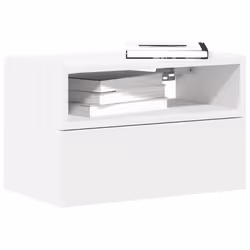 VidaXL 858597 nightstand/bedside table 1 drawer(s) White - Additional view 2