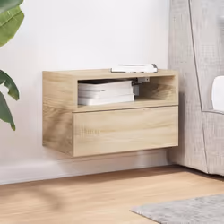 VidaXL 858601 nightstand/bedside table 1 drawer(s) Oak