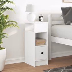 vidaXL Bedside Cabinets with Drawer Nightstand Bed Side Table Side Cabinet - white