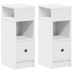 vidaXL Bedside Cabinets with Drawer Nightstand Bed Side Table Side Cabinet - white, 2 pcs