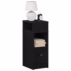 VidaXL 858617 nightstand/bedside table 1 drawer(s) Black