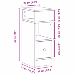 vidaXL Bedside Cabinets with Drawer Nightstand Bed Side Table Side Cabinet - sonoma oak