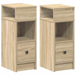 vidaXL Bedside Cabinets with Drawer Nightstand Bed Side Table Side Cabinet - sonoma oak, 2 pcs