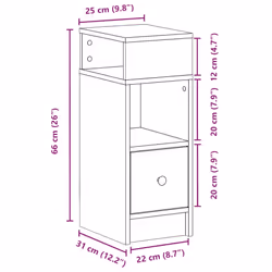 vidaXL Bedside Cabinets with Drawer Nightstand Bed Side Table Side Cabinet - concrete grey, 1 pcs - Additional view 10