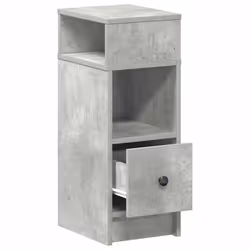 vidaXL Bedside Cabinets with Drawer Nightstand Bed Side Table Side Cabinet - concrete grey, 1 pcs - Additional view 4