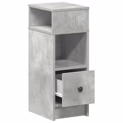 vidaXL Bedside Cabinets with Drawer Nightstand Bed Side Table Side Cabinet - concrete grey, 2 pcs - Additional view 4