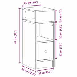 vidaXL Bedside Cabinets with Drawer Nightstand Bed Side Table Side Cabinet - old wood, 1 pcs