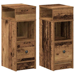 vidaXL Bedside Cabinets with Drawer Nightstand Bed Side Table Side Cabinet - old wood, 2 pcs