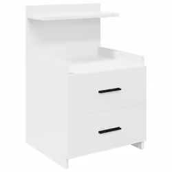 vidaXL Bedside Cabinet with 2 Drawers Nightstand Side Table Bed Table - white, 1 pcs