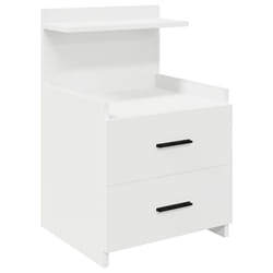 vidaXL Bedside Cabinet with 2 Drawers Nightstand Side Table Bed Table - white, 1 pcs