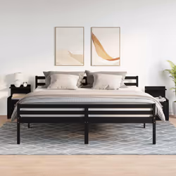 vidaXL Bedside Cabinet with 2 Drawers Nightstand Side Table Bed Table - black, 2 pcs