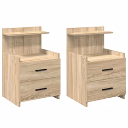 vidaXL Bedside Cabinet with 2 Drawers Nightstand Side Table Bed Table - sonoma oak, 2 pcs