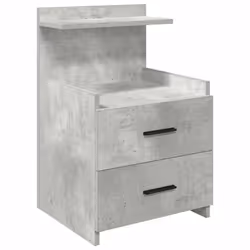 vidaXL Bedside Cabinet with 2 Drawers Nightstand Side Table Bed Table - concrete grey, 1 pcs