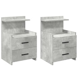 vidaXL Bedside Cabinet with 2 Drawers Nightstand Side Table Bed Table - concrete grey, 2 pcs