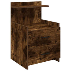 vidaXL Bedside Cabinet with 2 Drawers Nightstand Side Table Bed Table - smoked oak, 1 pcs