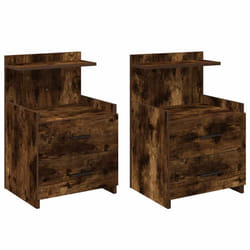 vidaXL Bedside Cabinet with 2 Drawers Nightstand Side Table Bed Table - smoked oak, 2 pcs