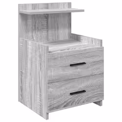 vidaXL Bedside Cabinet with 2 Drawers Nightstand Side Table Bed Table - grey sonoma, 1 pcs