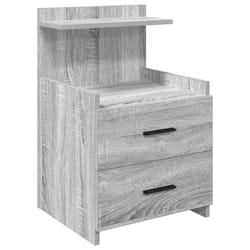 vidaXL Bedside Cabinet with 2 Drawers Nightstand Side Table Bed Table - grey sonoma, 1 pcs