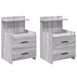vidaXL Bedside Cabinet with 2 Drawers Nightstand Side Table Bed Table - grey sonoma, 2 pcs
