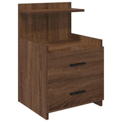 vidaXL Bedside Cabinet with 2 Drawers Nightstand Side Table Bed Table - brown oak, 1 pcs