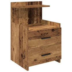 vidaXL Bedside Cabinet with 2 Drawers Nightstand Side Table Bed Table - old wood, 1 pcs