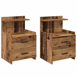 vidaXL Bedside Cabinet with 2 Drawers Nightstand Side Table Bed Table - old wood, 2 pcs