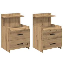 vidaXL Bedside Cabinet with 2 Drawers Nightstand Side Table Bed Table - artisan oak, 2 pcs