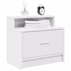 VidaXL 858669 nightstand/bedside table 1 drawer(s) White