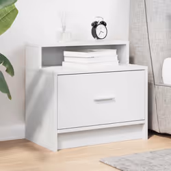 VidaXL 858669 nightstand/bedside table 1 drawer(s) White