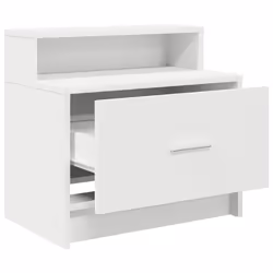 VidaXL 858669 nightstand/bedside table 1 drawer(s) White - Additional view 5