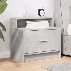 vidaXL Bedside Cabinet with Drawer Concrete Grey 51x31x47 cm bedside table - concrete grey, 1 pcs - Additional view 2