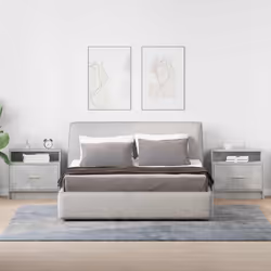 vidaXL Bedside Cabinet with Drawer Concrete Grey 51x31x47 cm bedside table - concrete grey, 2 pcs - Additional view 2