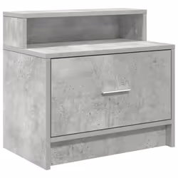 vidaXL Bedside Cabinet with Drawer Concrete Grey 51x31x47 cm bedside table - concrete grey, 2 pcs - Additional view 5