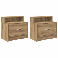 VidaXL 858685 nightstand/bedside table 1 drawer(s) Oak