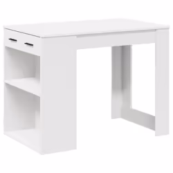 vidaXL Desk with Drawer and Shelf Writing Table Study Desk Engineered Wood - white