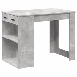 vidaXL Desk with Drawer and Shelf Writing Table Study Desk Engineered Wood - concrete grey