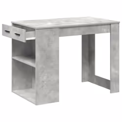 vidaXL Desk with Drawer and Shelf Writing Table Study Desk Engineered Wood - concrete grey - Additional view 4