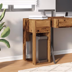 vidaXL Computer Tower Stand with Drawer Old Wood 30x44x74 cm pc tower stand - old wood - Additional view 2