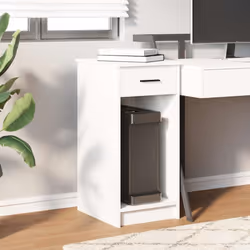 vidaXL Computer Tower Stand with Drawer Cpu Stand Cpu Holder PC Holder Desk - white