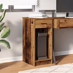 vidaXL Computer Tower Stand with Drawer Cpu Stand Cpu Holder PC Holder Desk - old wood
