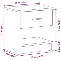 vidaXL Bedside Cabinet with Drawer Nightstand Bed Side Table Bed Cabinet - white, 1 pcs