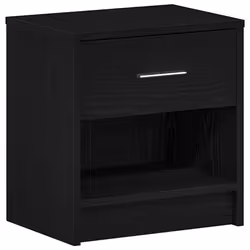 vidaXL Bedside Cabinet with Drawer Nightstand Bed Side Table Bed Cabinet - black, 1 pcs