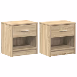 vidaXL Bedside Cabinet with Drawer Nightstand Bed Side Table Bed Cabinet - sonoma oak, 2 pcs